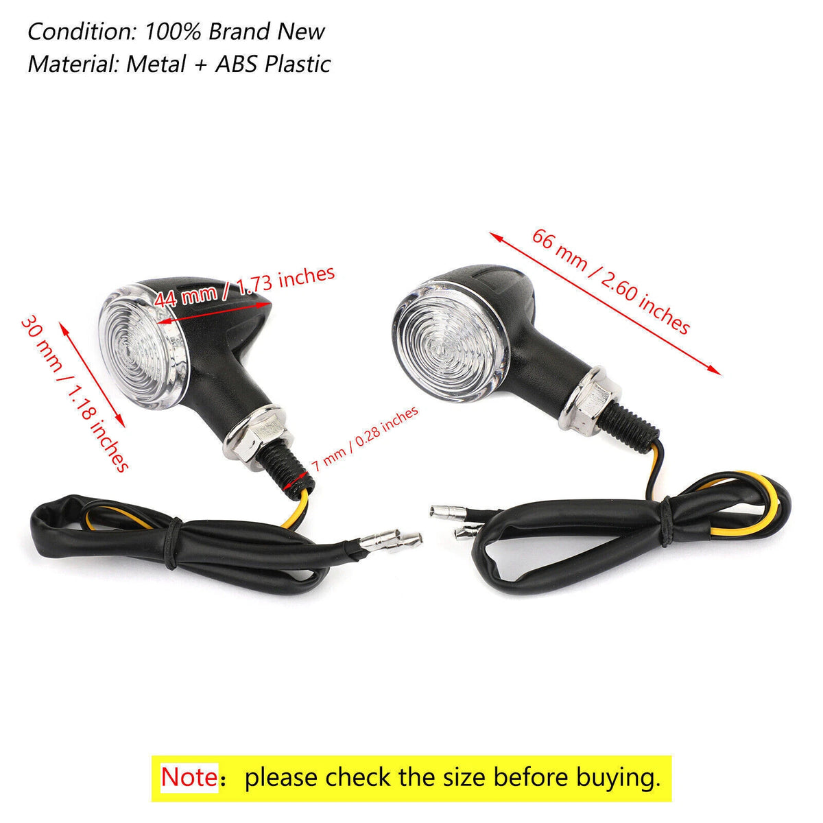 Universal Small Bullet Turn Signal Blinker Lights for Motorcycle (T9)