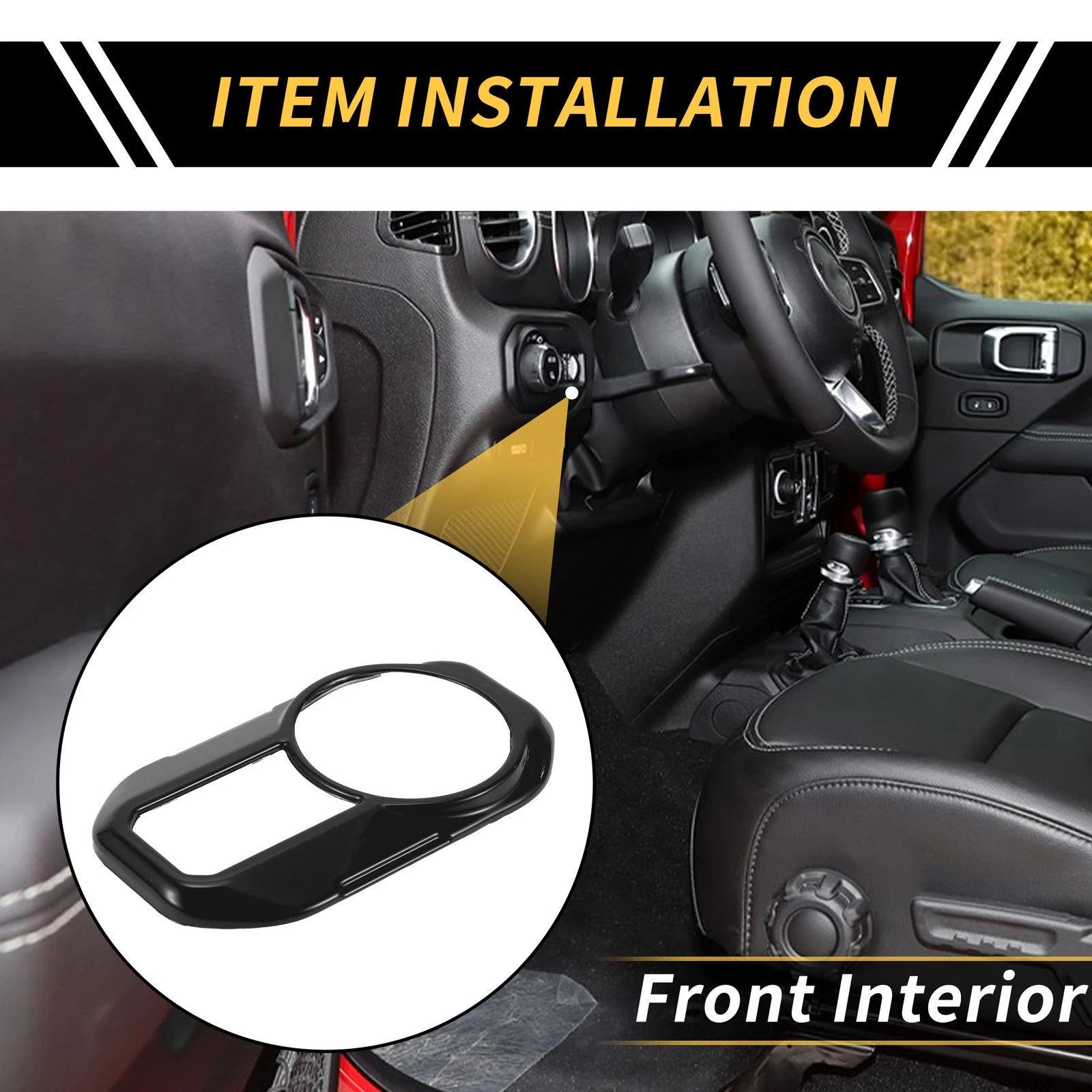 Headlight Button Panel Cove for Jeep Gladiator JT (2020–2024) Black