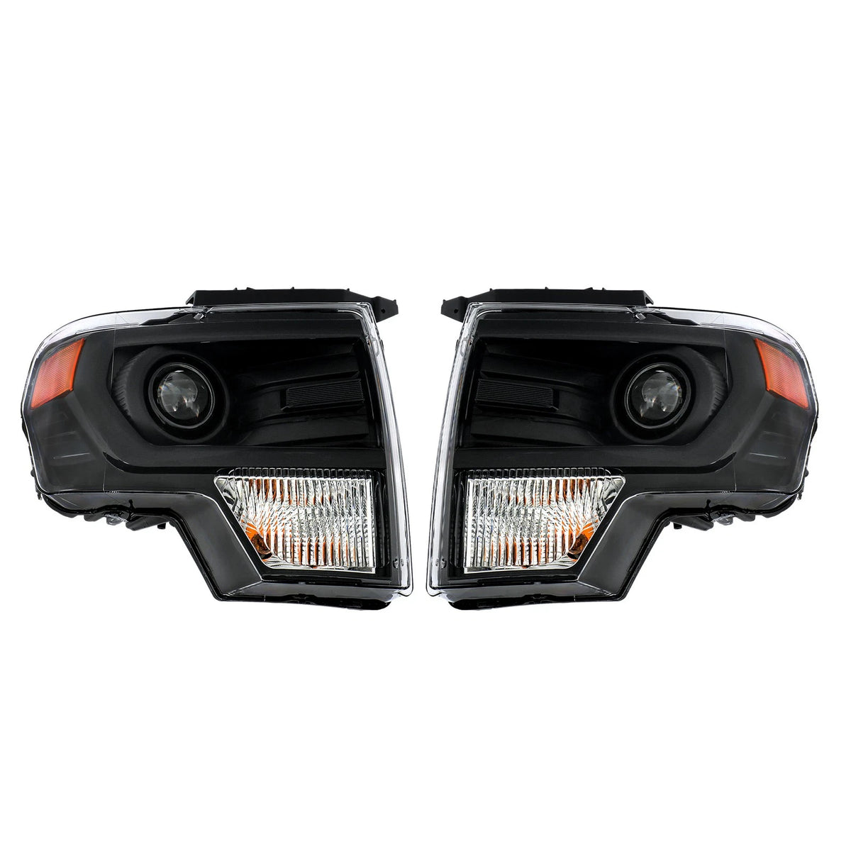 Headlight Assembly Set of 2 for Ford F150 (2013–2014) HID/Xenon Black