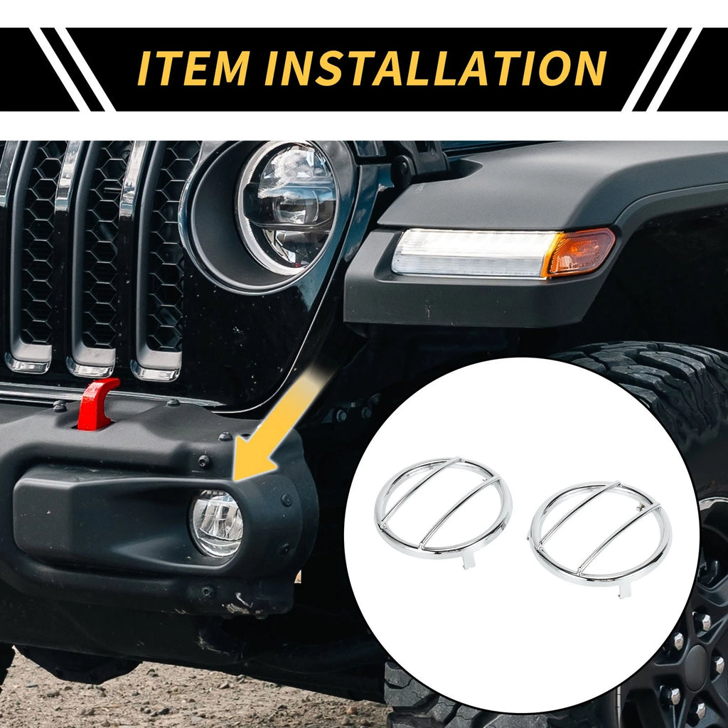 2X Turn Signal Light Grill Guard Protector Cap for Jeep Wrangler (2007–2017) Chrome