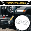2X Turn Signal Light Grill Guard Protector Cap for Jeep Wrangler (2007–2017) Chrome