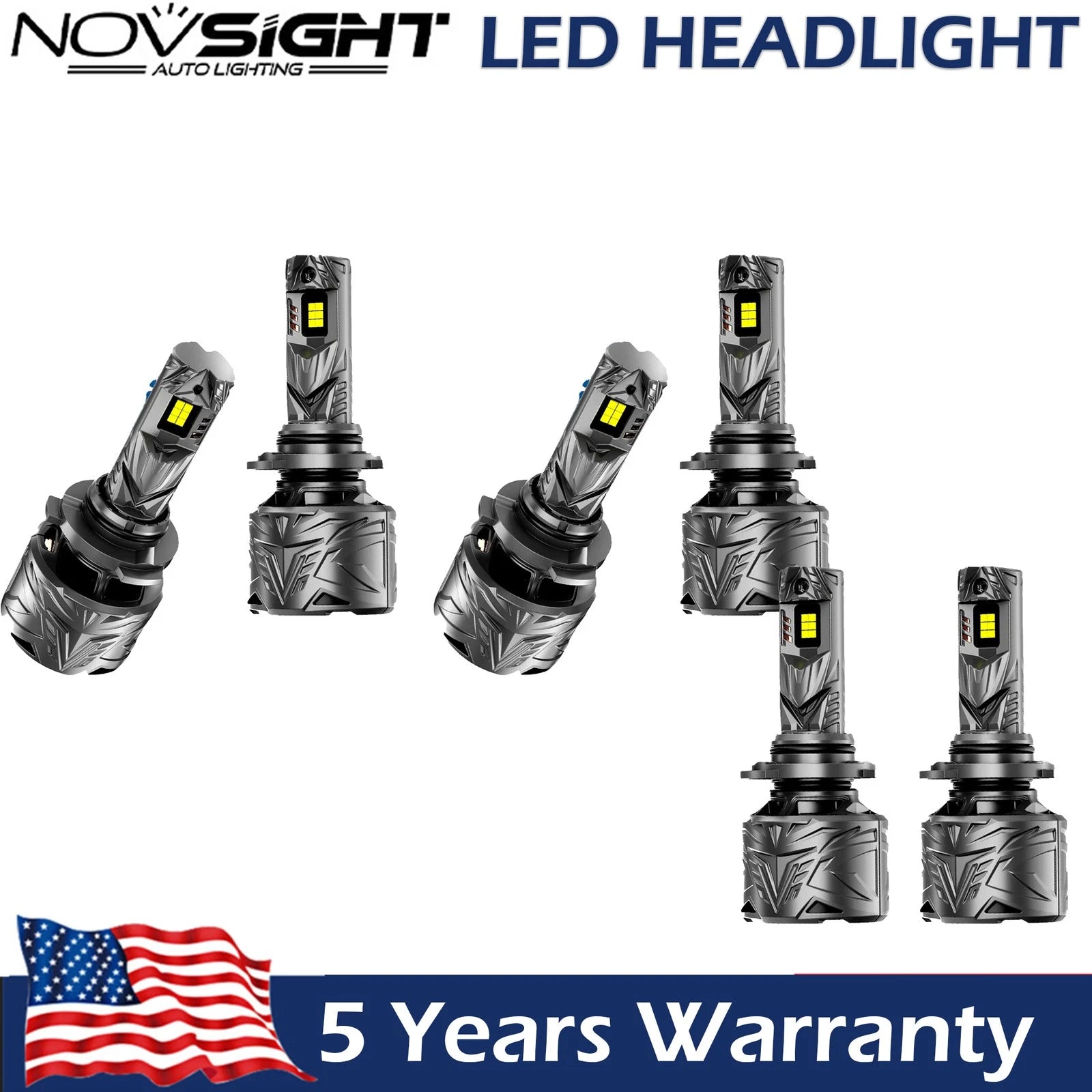 6X H7 LED Headlights for 9600LM Combo Kit