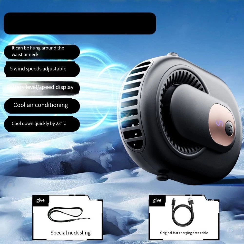 Portable Fan 5 Speed with LCD Display for Handheld or Table Use