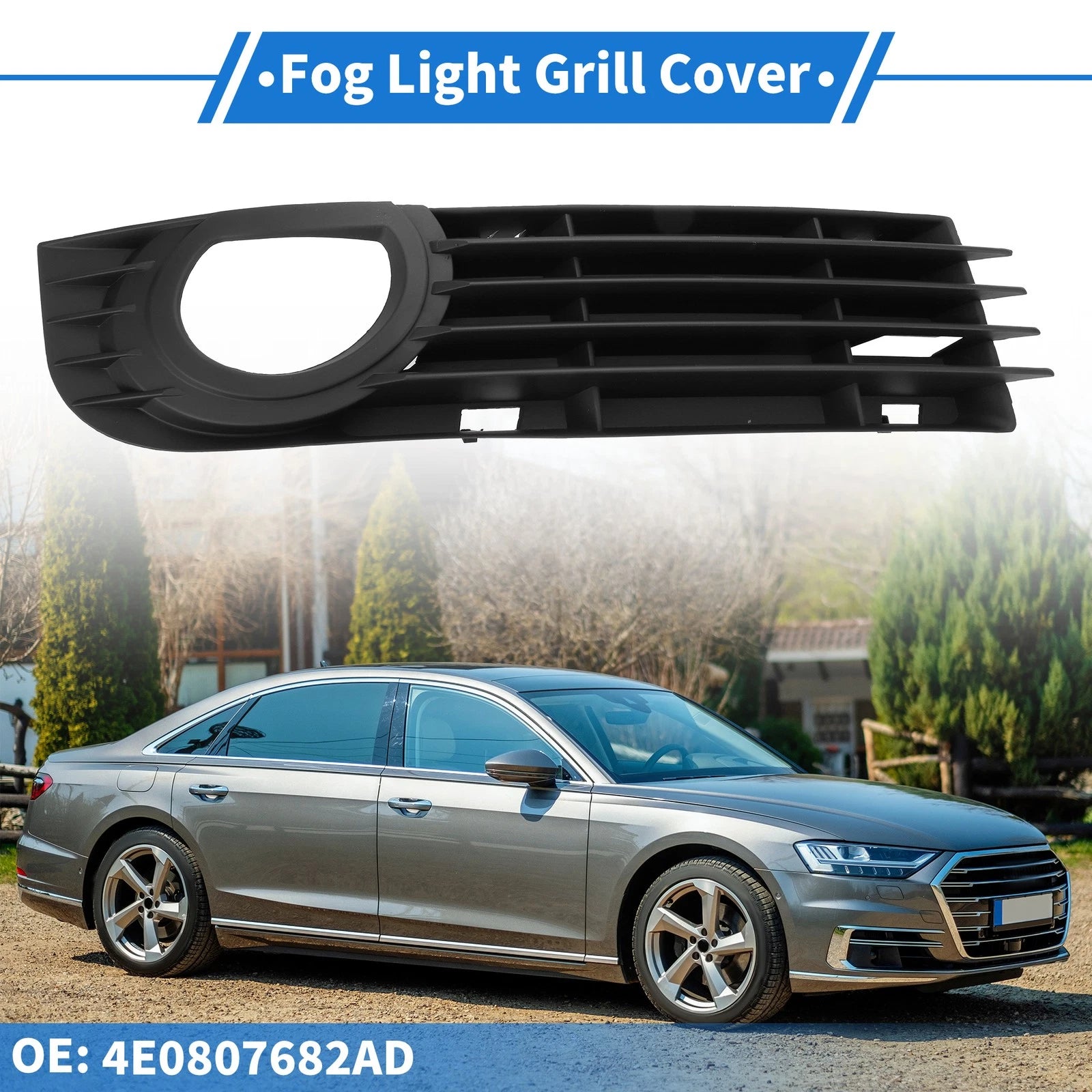 1pc Front Right Fog Light Grill Replacement for Audi A8 D3 (2005–2007)
