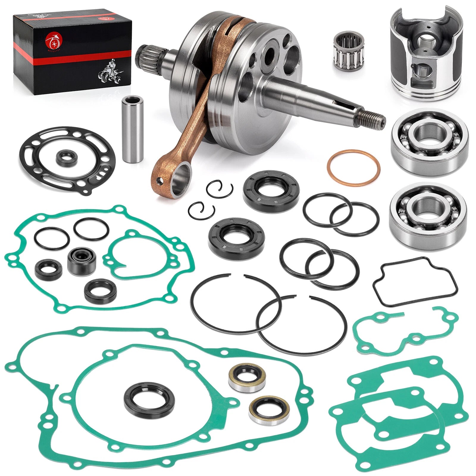 Engine Rebuild Kit for Kawasaki KX100 (2001–2005) - Crankshaft, Piston, Gaskets