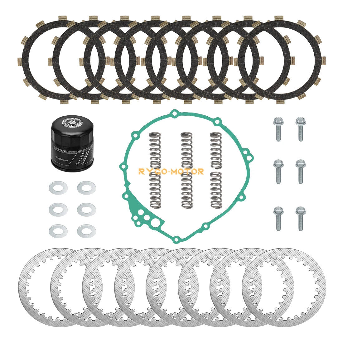 Clutch Friction Plates Springs Kit for Yamaha YZF R6 (2003–2005), YZF R6S (2006–2009)