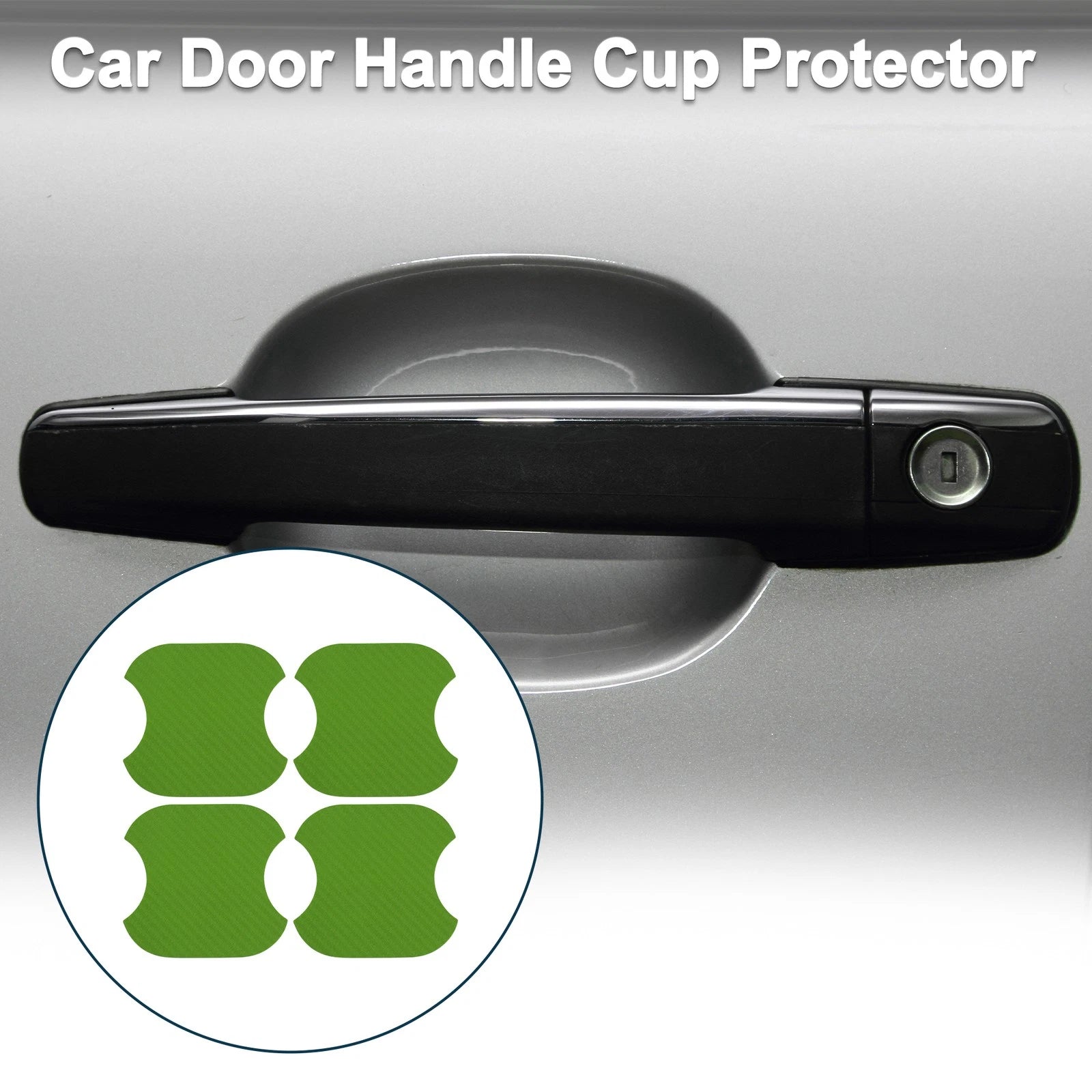 Car Door Handle Scratch Protector for Universal Vehicles (91x93mm, Green)