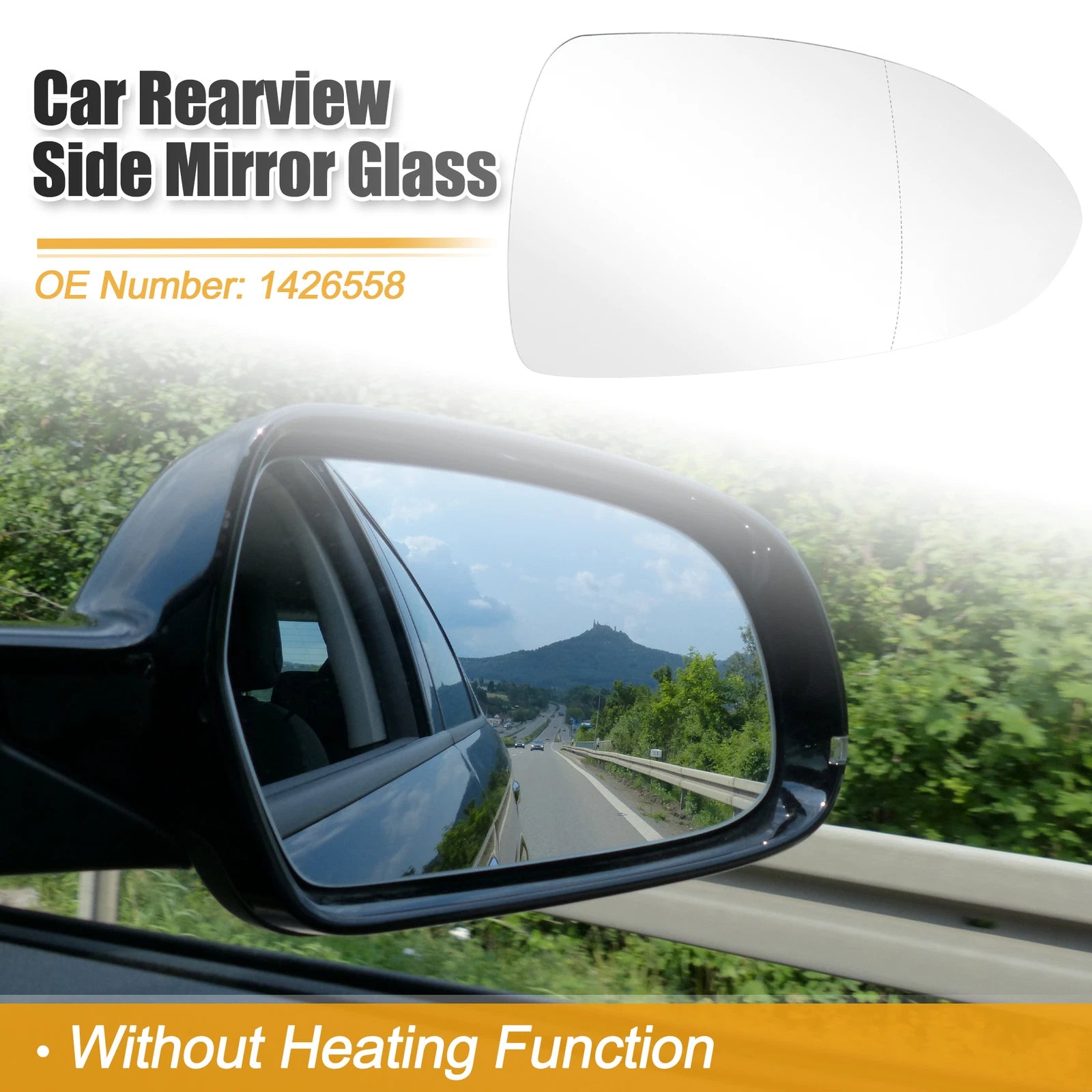 Heated Right Side Rearview Mirror Glass for Opel Corsa D (2006–2014) 1426558