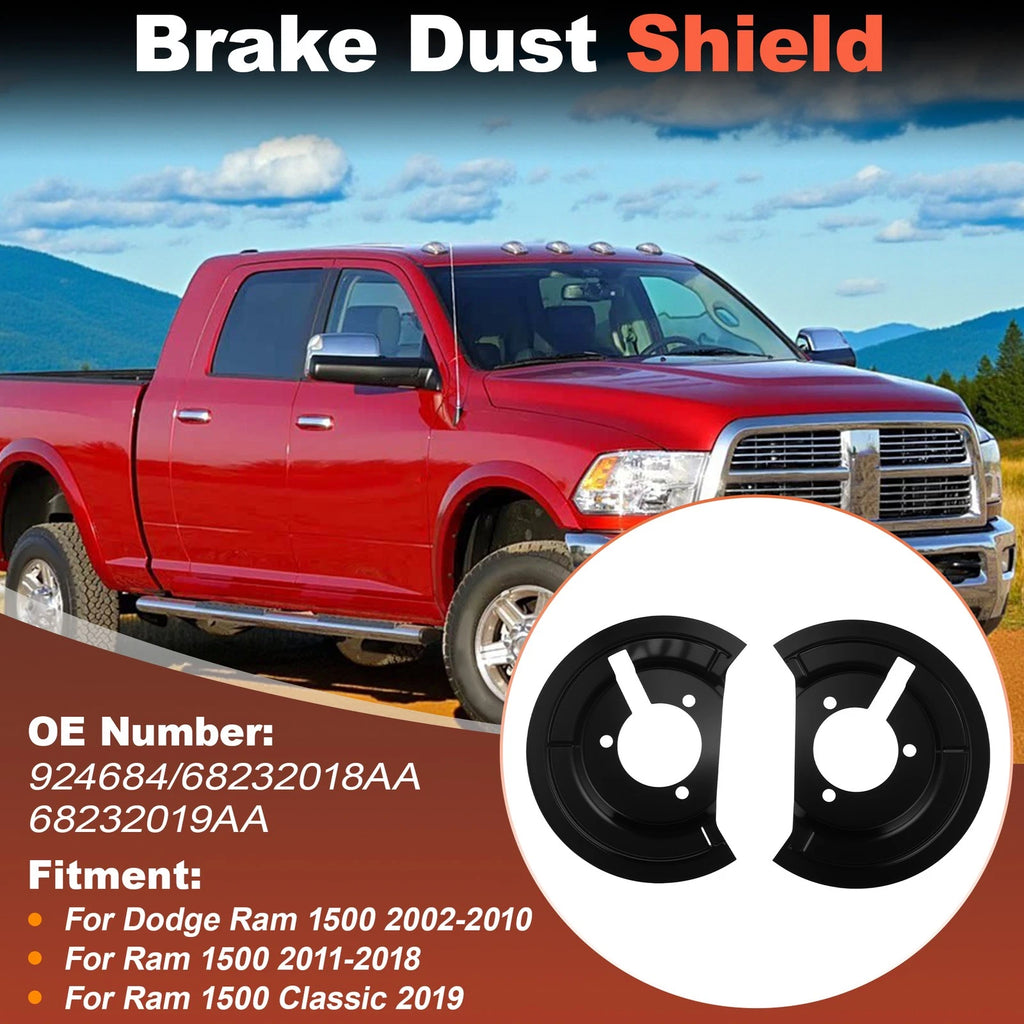 Set of 2 Front Left/Right Wheel Brake Dust Shields for Dodge Ram 1500 (2002–2010)