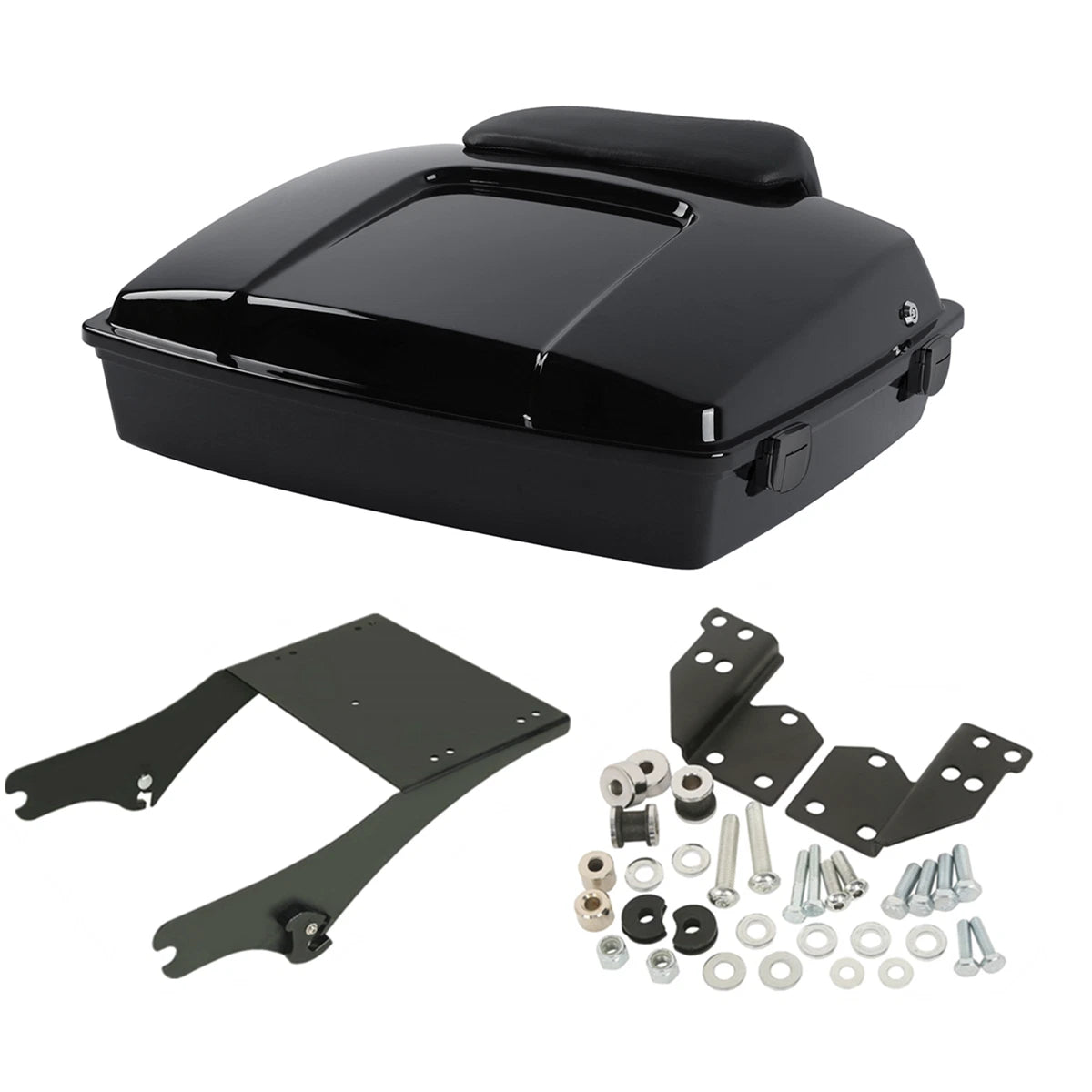 Black Razor Trunk Backrest Mount Docking Kit for Harley Road Glide (1997–2008)