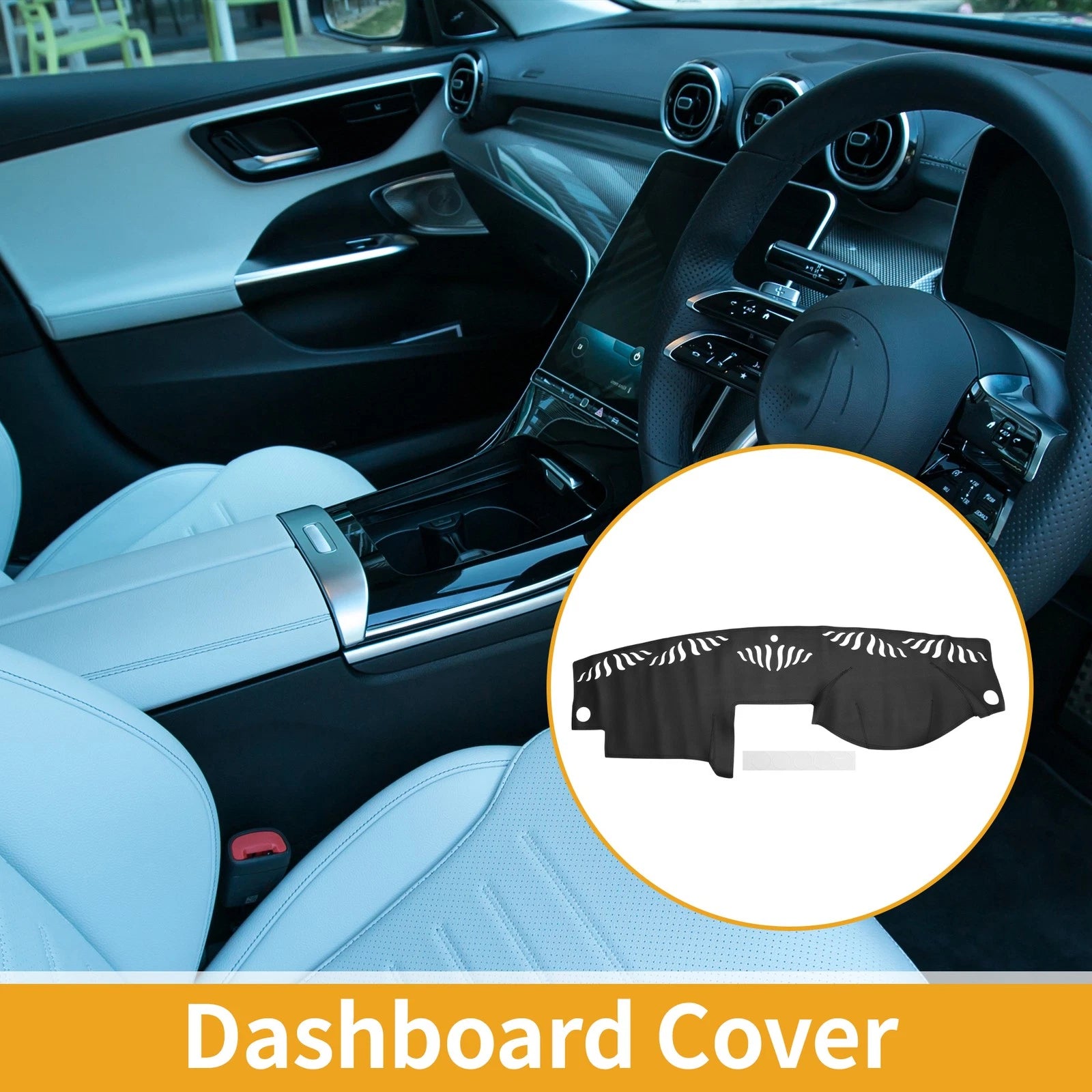 Dashboard Cover for Mercedes C-Class W204 2008-2011 Dash Mat Carpet Black