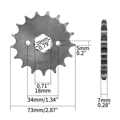17T Front Sprocket Cog for Pitpro/Trail/Dirt Bike ATV Quad (20 mm)