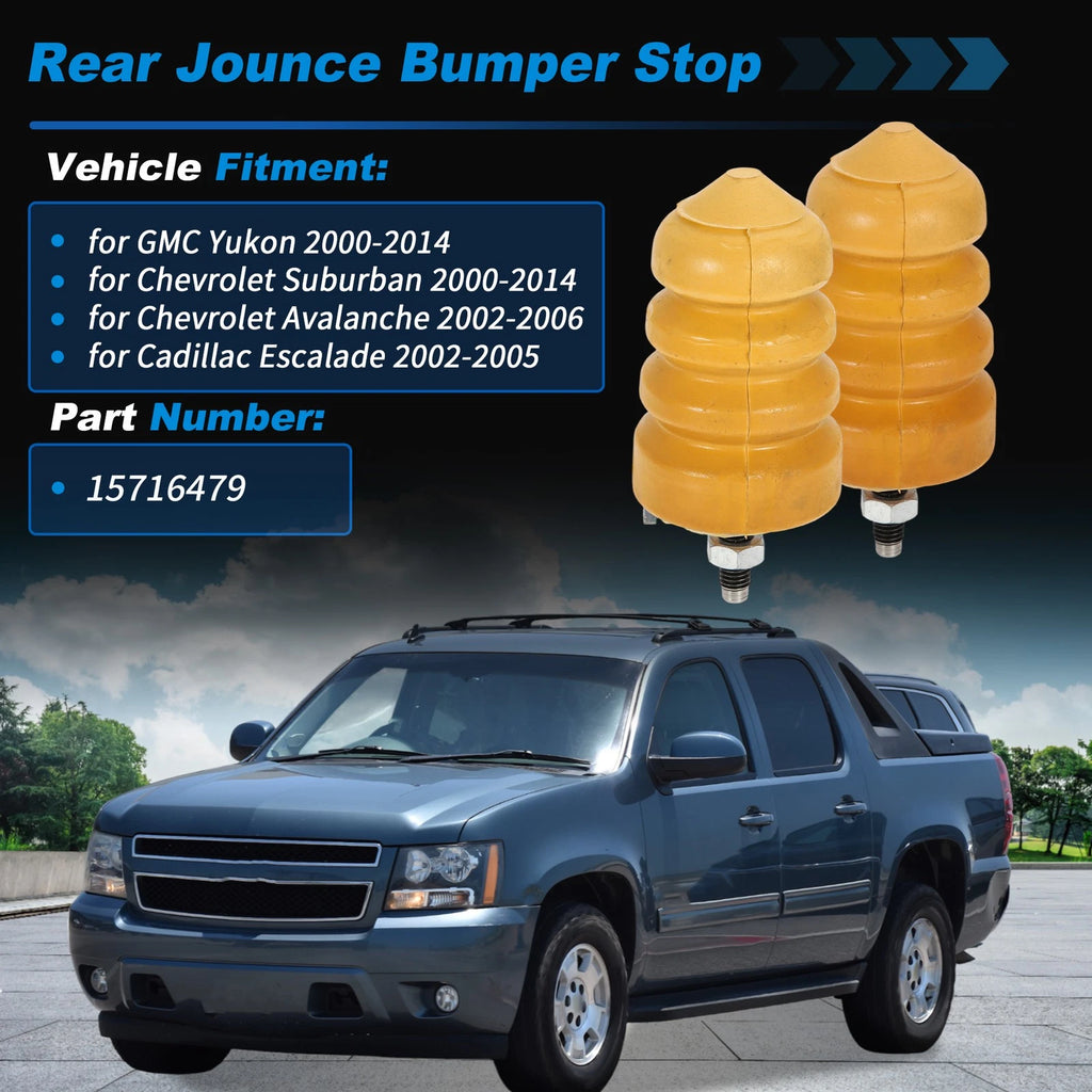 Rear Bump Stop Set 2 pc for GMC Yukon and Chevrolet Suburban (2000–2014)
