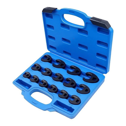 15 Pc Crow Foot Wrench Kit for Hydraulic and Fuel Line Work