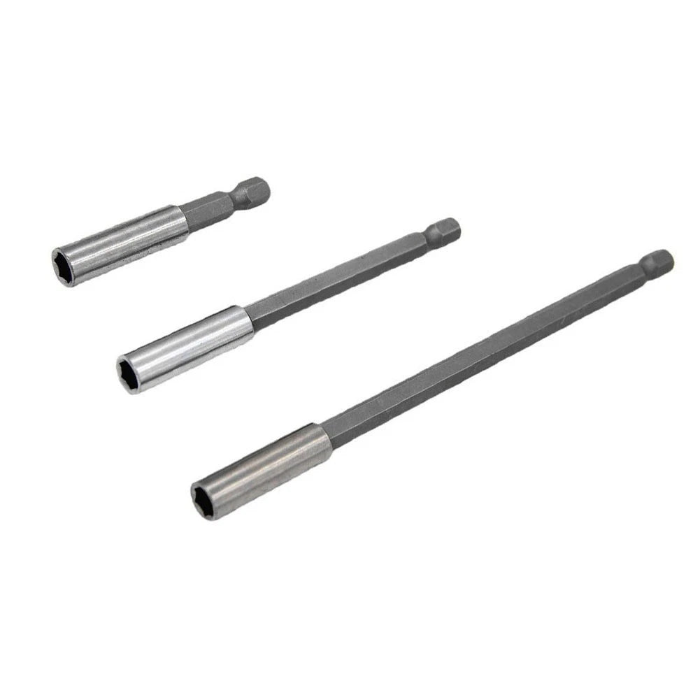 3PC Screw Bit Extension Rods for Quick Change (14 Inch, 75mm, 100mm, 150mm)