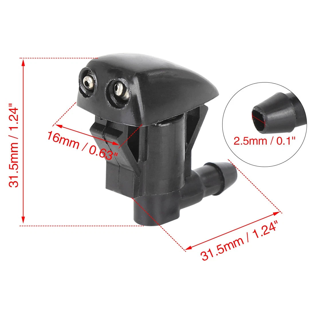 2Pcs Windshield Washer Nozzle Jets Replacement for Toyota Sienna Solara Corolla Tundra (2000–2016)