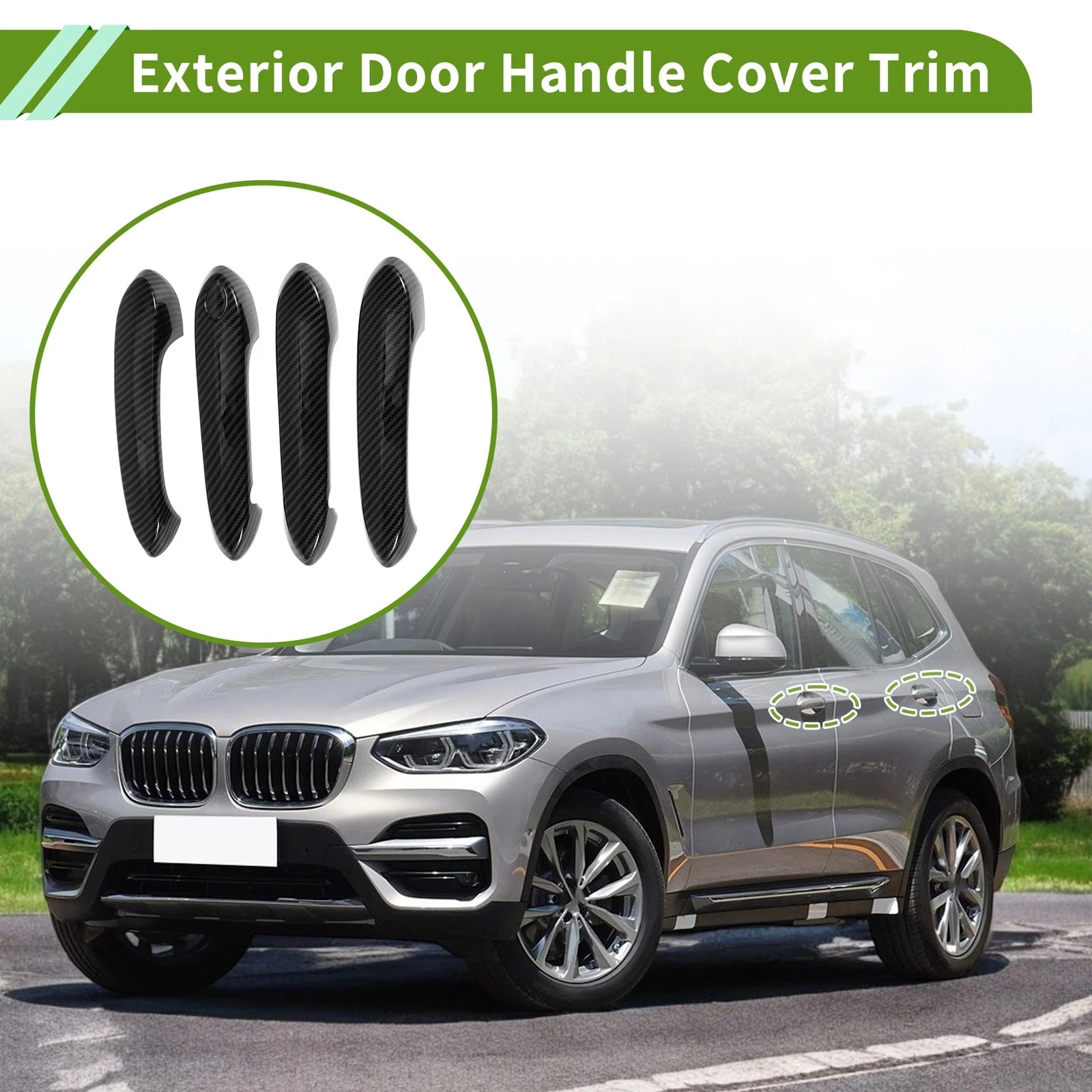 Exterior Door Handle Cover Trim Front Left Front Right for BMW X3 (2018–2022)