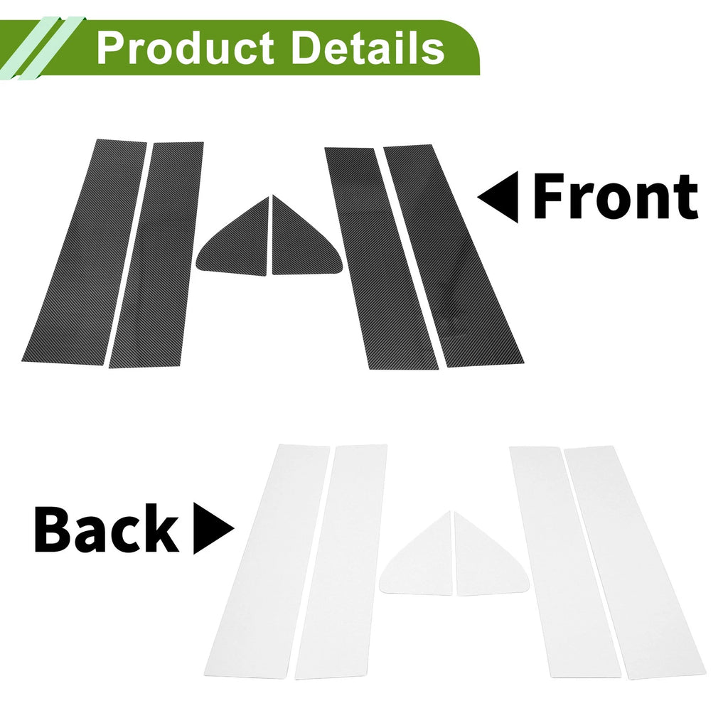 6 Pcs Door Pillar Window Trim Replacement for Chevy Silverado (2014–2018)