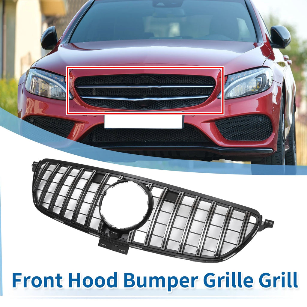 Front Upper Bumper Grille Grill for Mercedes-Benz GLE (2015–2019) Chrome