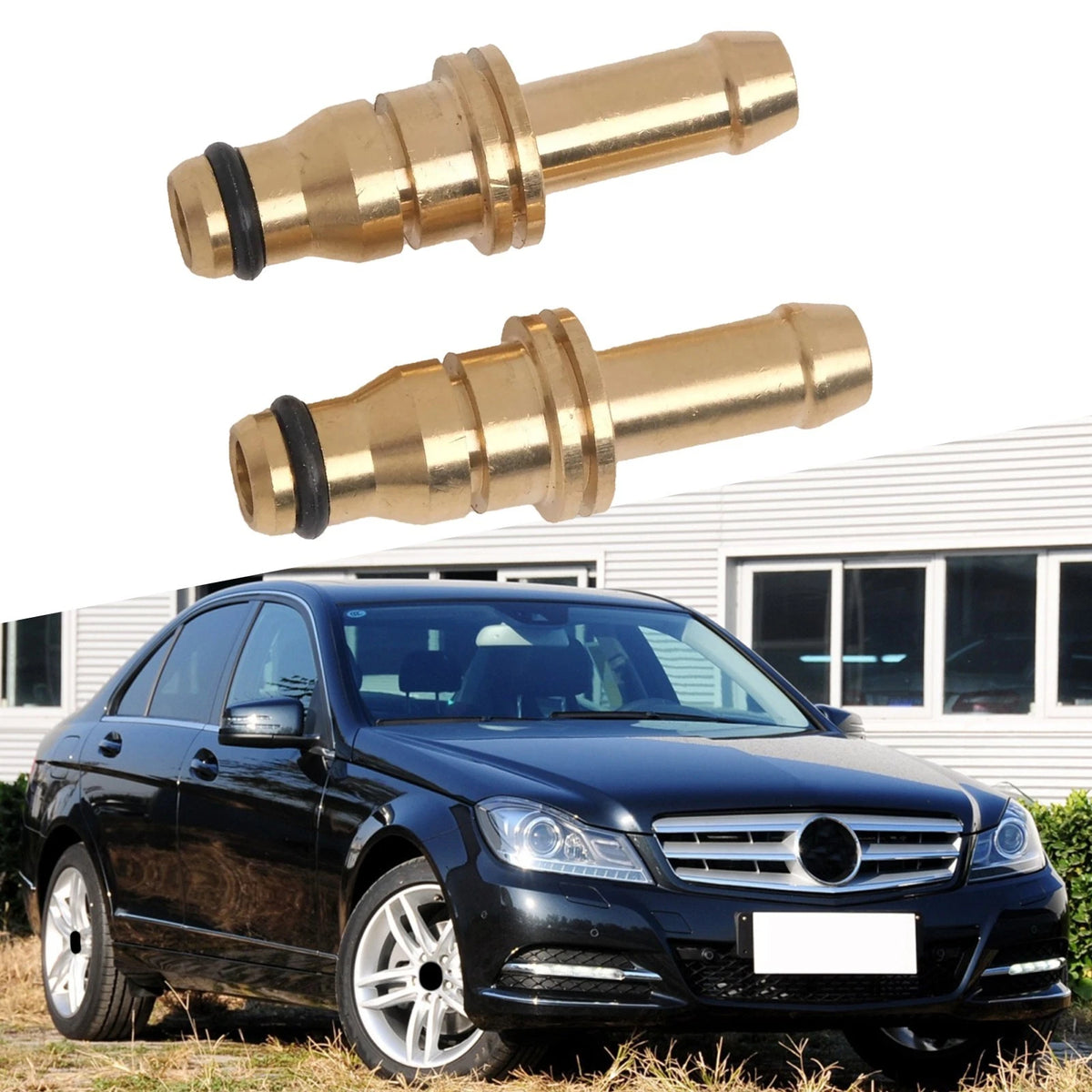 Coolant Radiator Pipe Connector Pair for Mercedes S203 W203 (2000–2007)