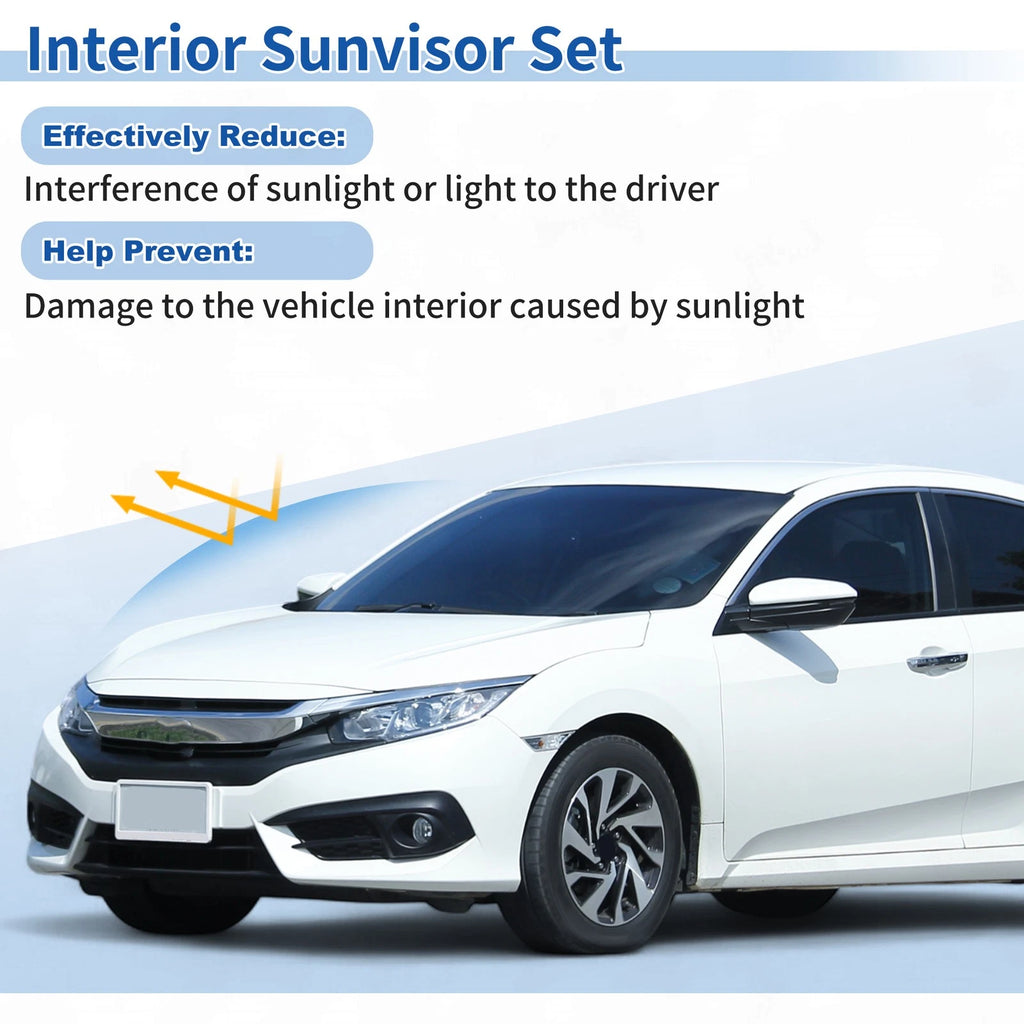 Left Right Sun Visors Replacement Fit for Honda Civic (1996–2000) Black
