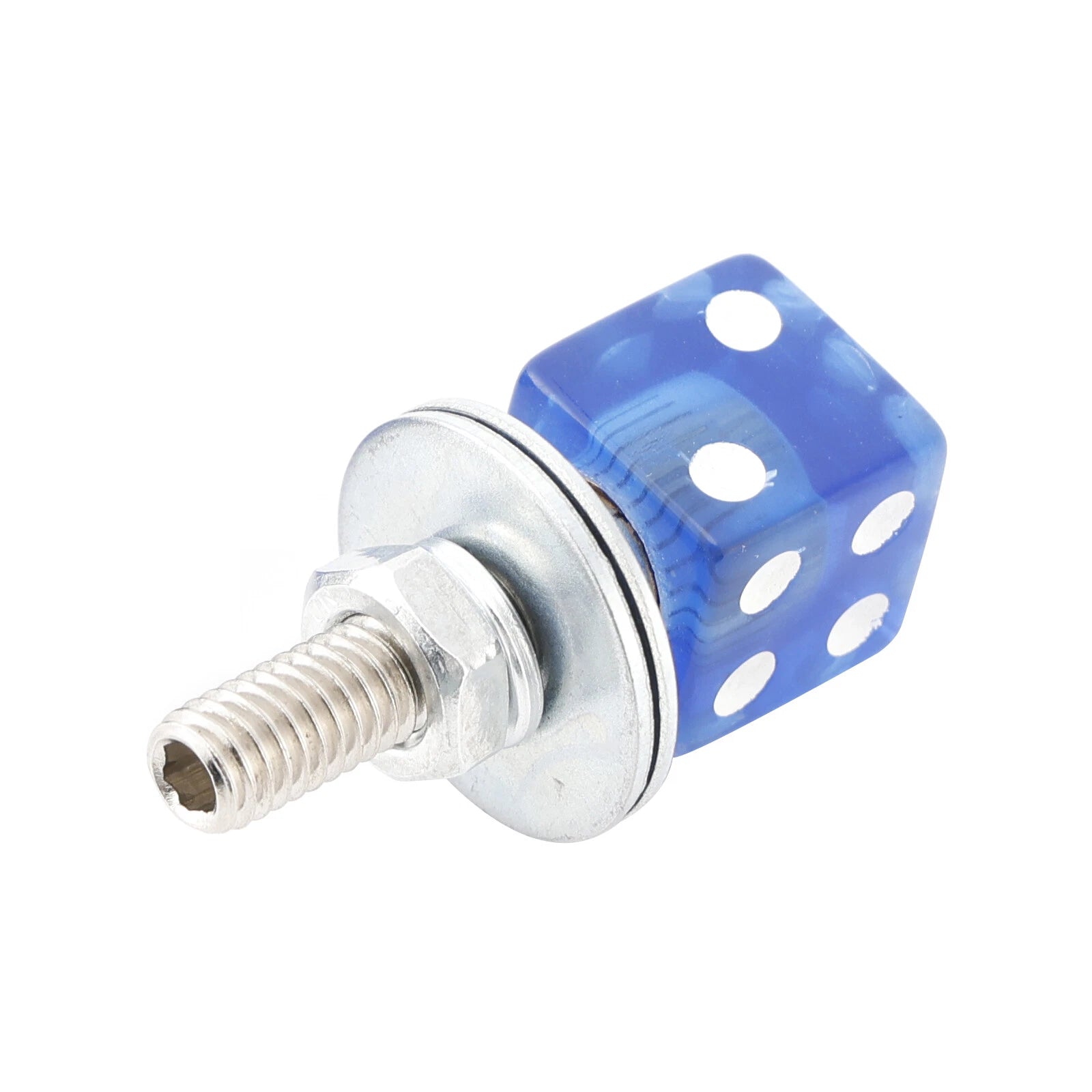 2X Blue Dice License Plate Bolts for Motorcycle Bike (Fits )