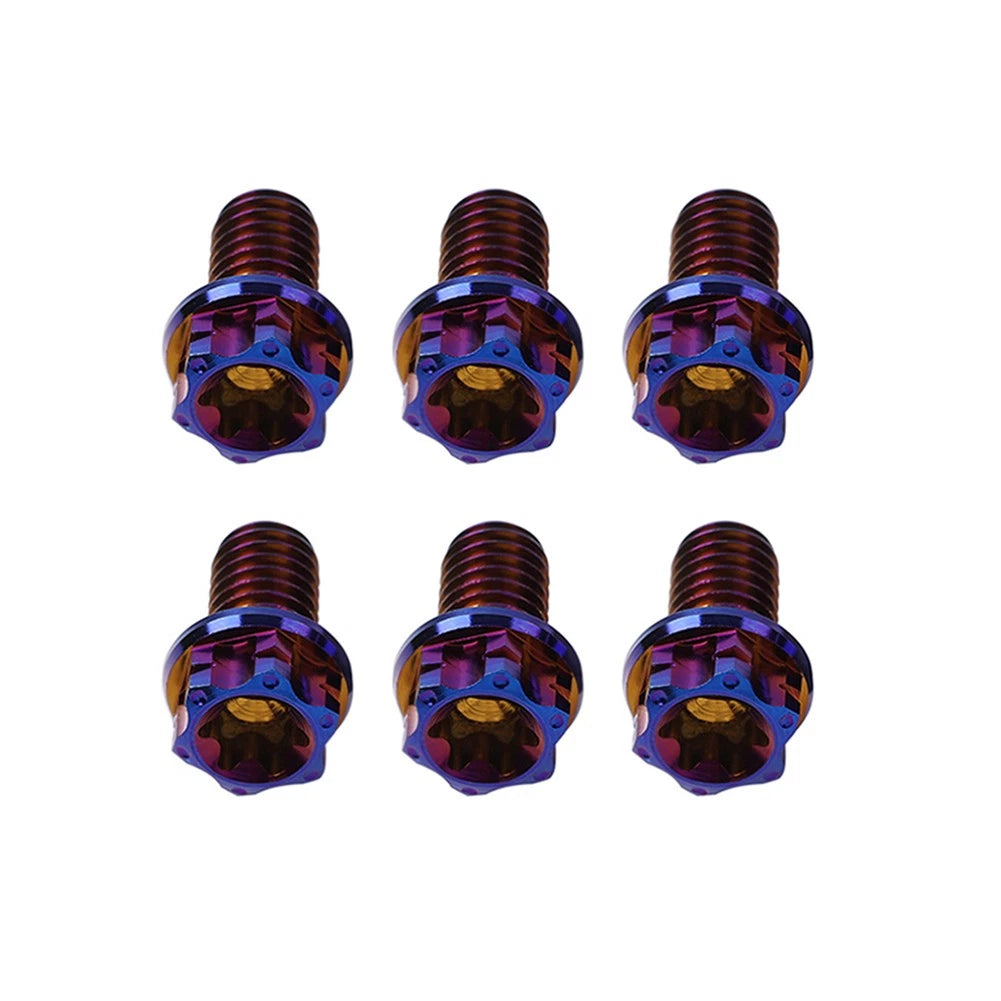 6X Titanium Bolt Torx Head Flange Screw M10x10mm Burn Blue for Motorcycle