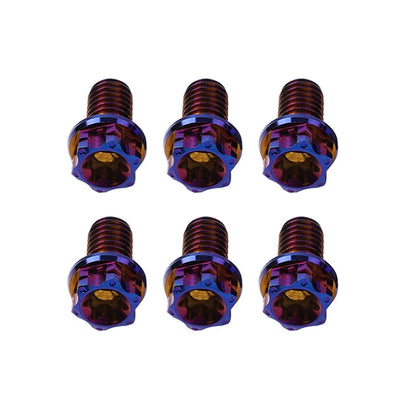 6X Titanium Bolt Torx Head Flange Screw M10x10mm Burn Blue for Motorcycle