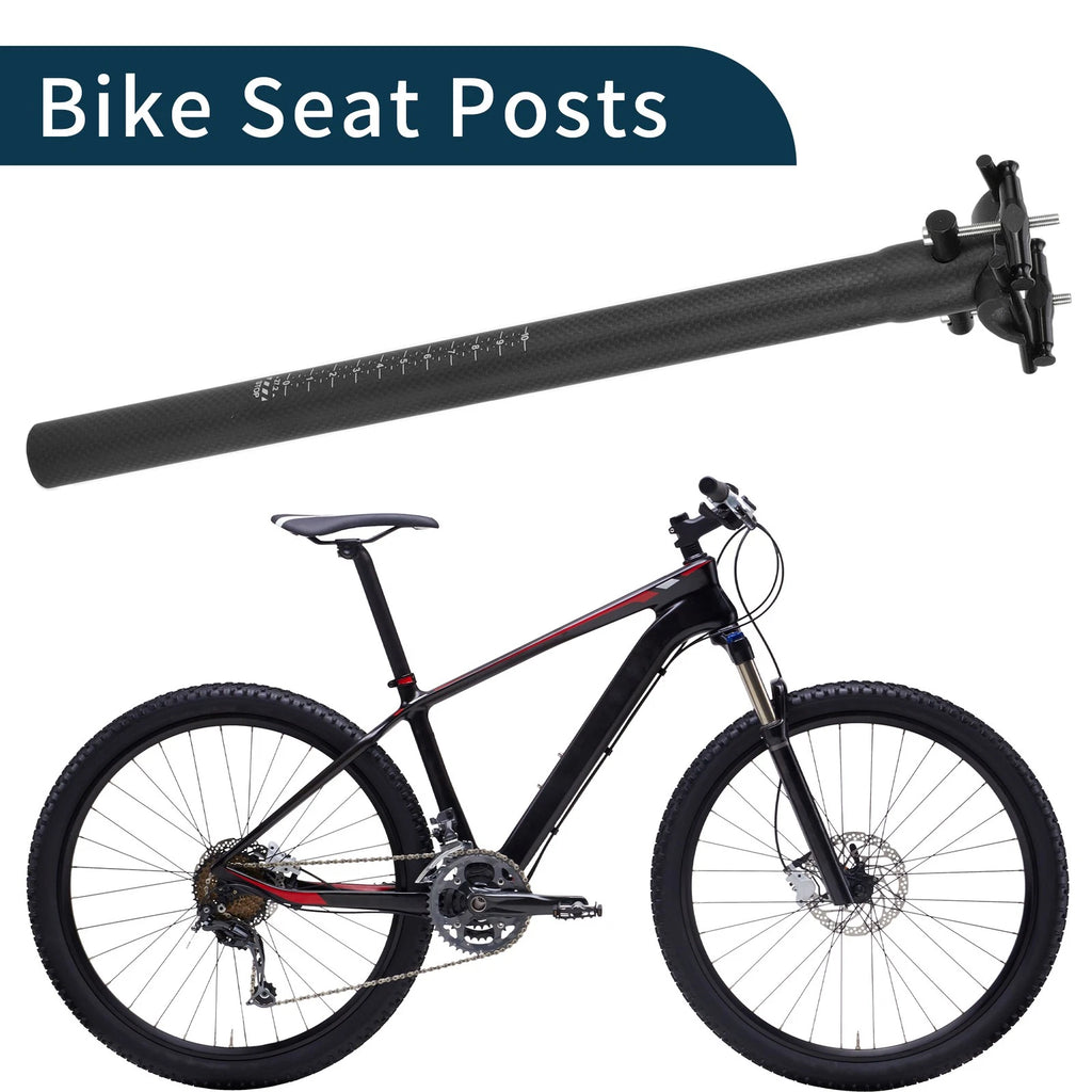 Seat Post 27.2x400mm Replacement for Bike Saddle Matte Black Carbon Fiber