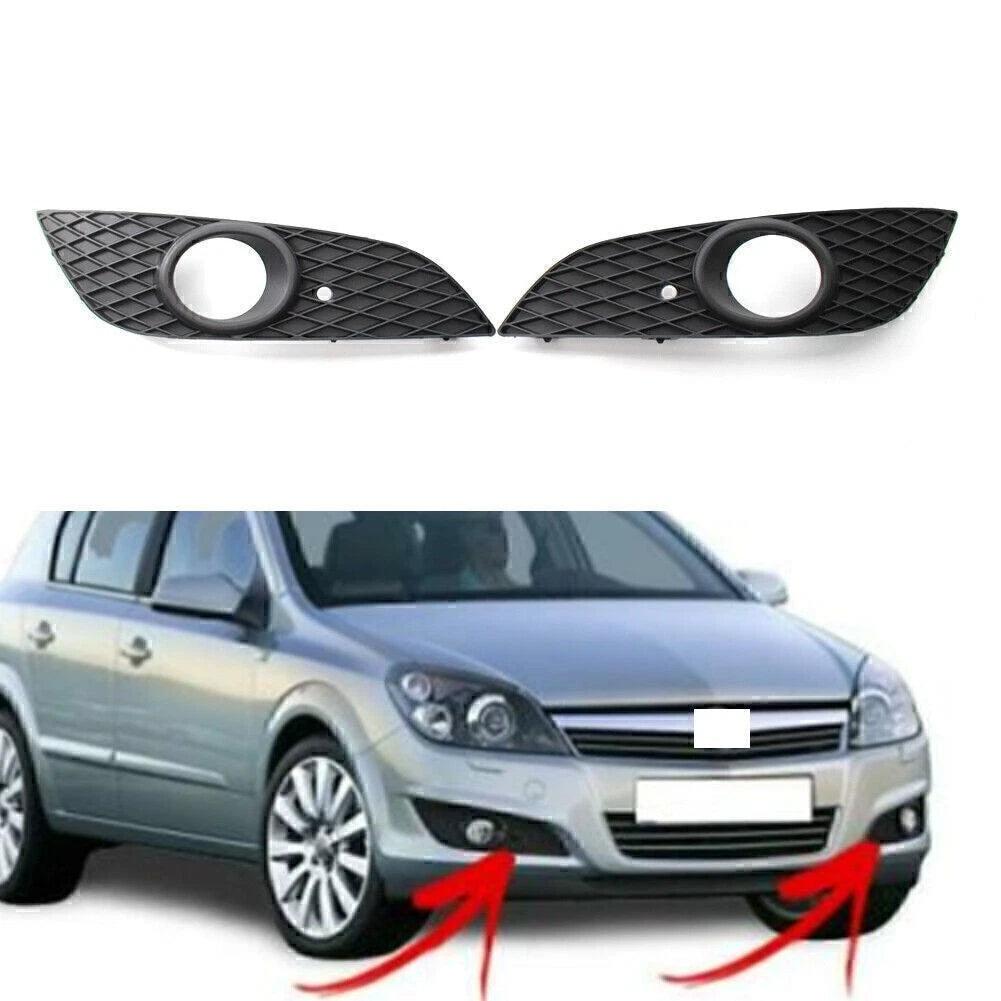 L+R FRONT BUMPER LOWER GRILLE FOG LIGHT HOLE SET For VAUXHALL ASTRA H 2007-2012