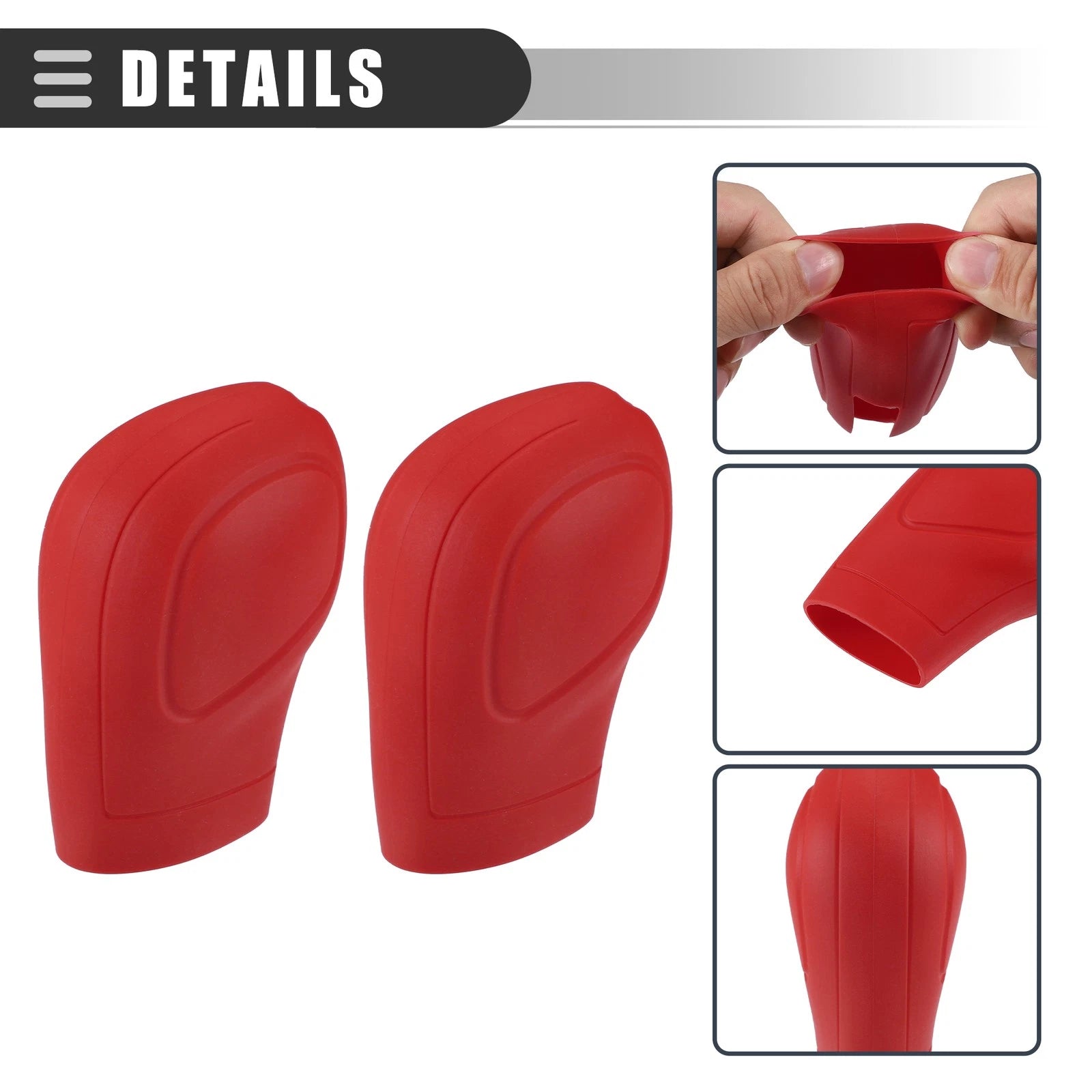 Set of 2 Universal Silicone Gear Shift Covers - Red