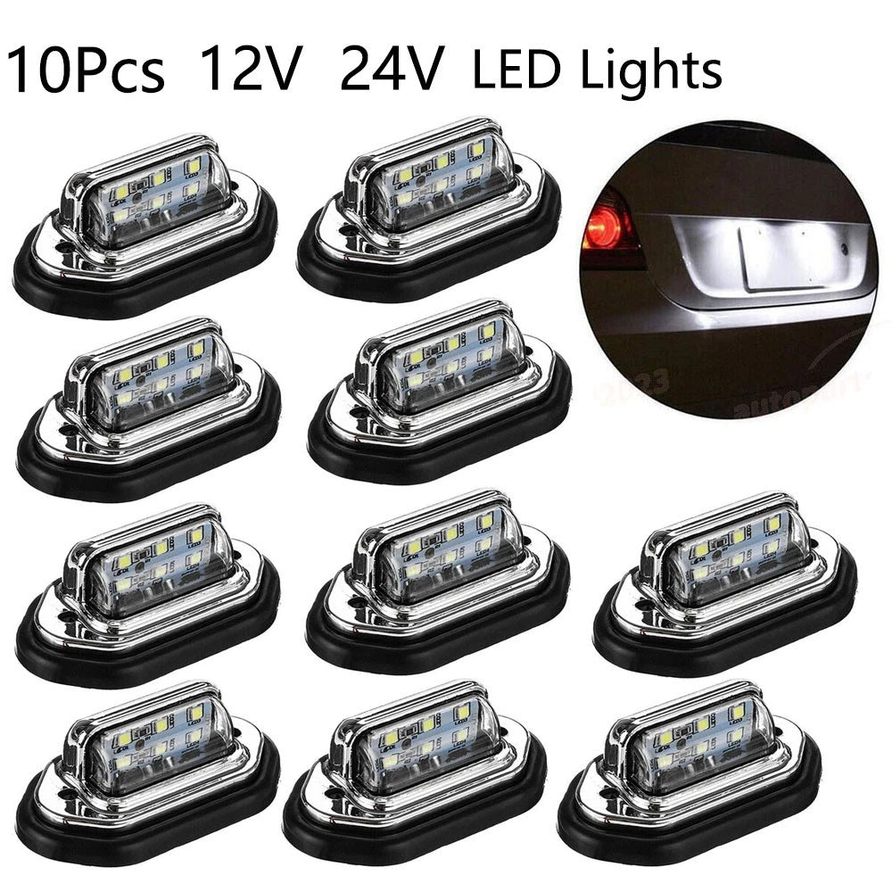 6LED License Plate Signal Tail Lamp for Car Boat Truck (12V 24V)