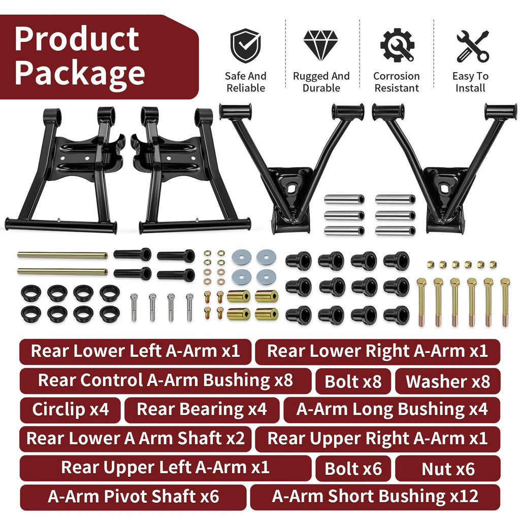 Rear Upper Lower A-Arm Set for Polaris Sportsman 450 (2006–2007)