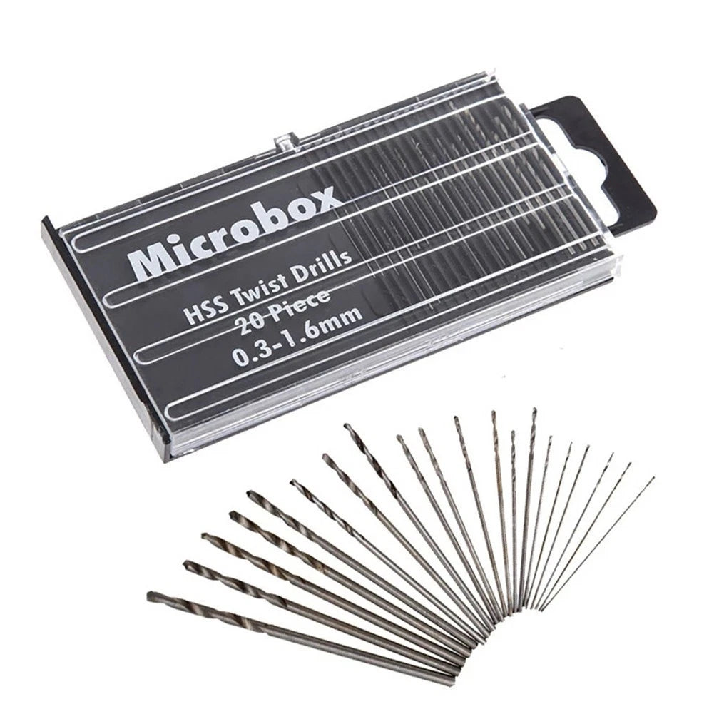 Set of 5 High Precision HSS Spiral Drill Bits for Model Making