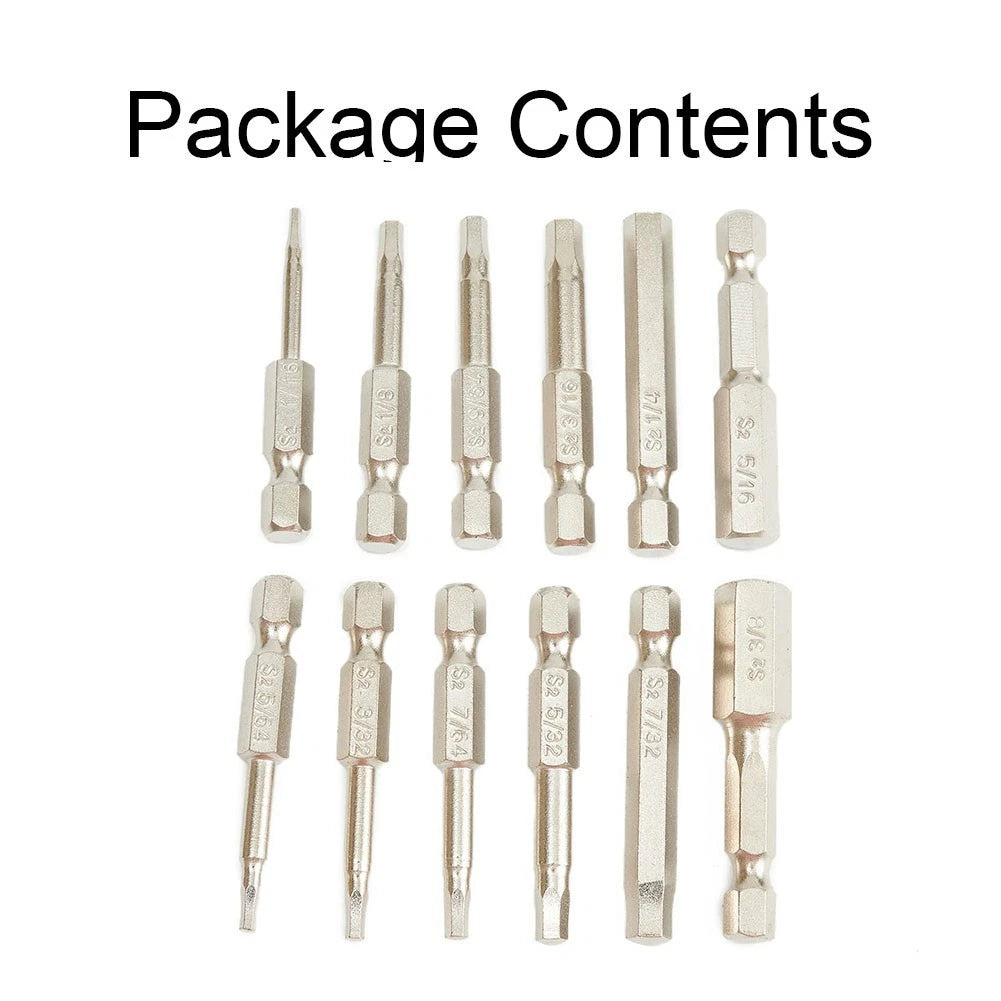Hex Bit Connector Set for Quick Change Hexagonal Key (1/16 - 3/8 Inch)