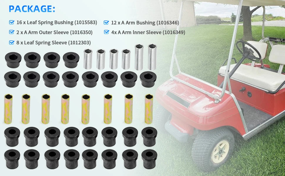 Bushing Kits for Club Car DS (Front Rear Leaf Spring & Upper A Arm)