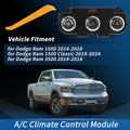 A C Heater Climate Control Module Panel Replacement for Dodge Ram 1500 (2014–2018)