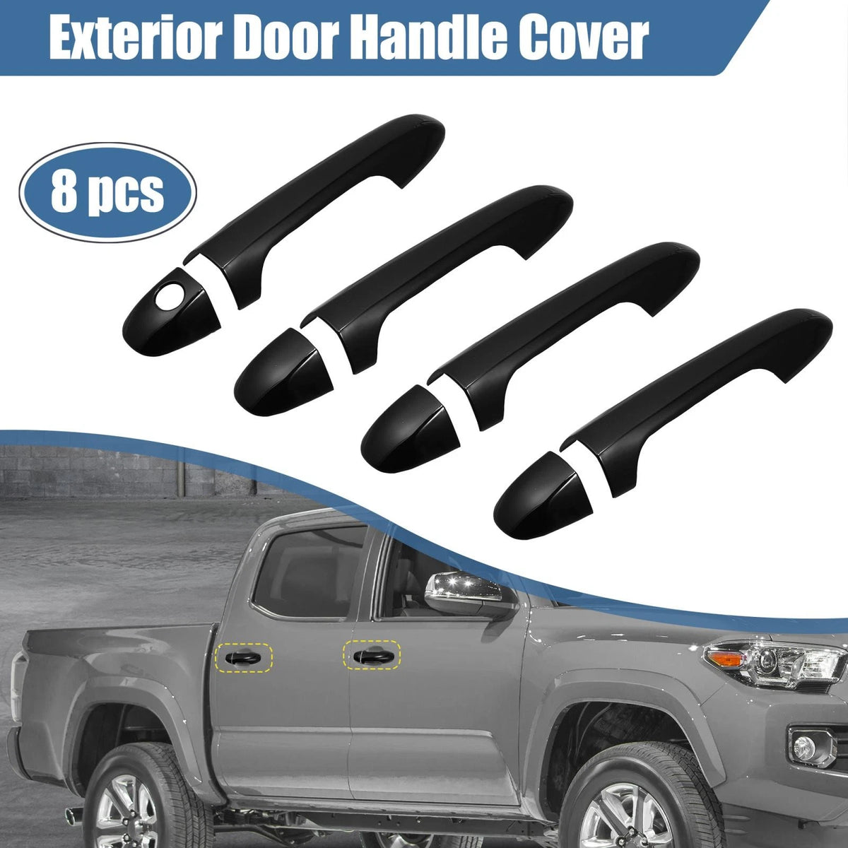 8pc ABS Side Door Handle Cover Trim for Toyota Tacoma (2016–2021)