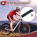 Bicycle Spokes Set 245mm Carbon Steel Black for 13G Wheels (38 Pack)