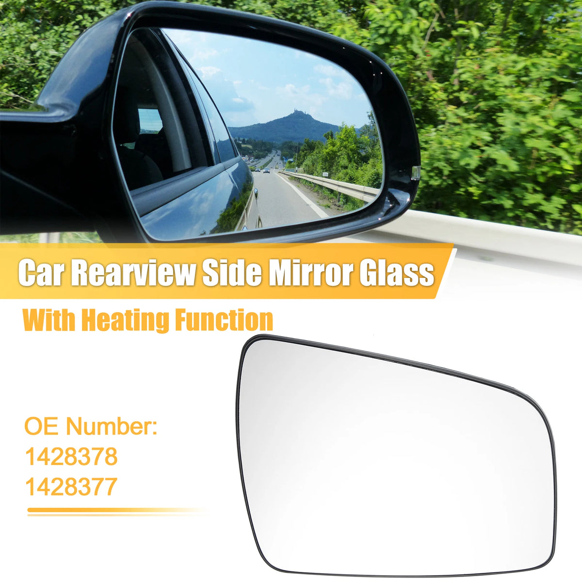 Heated Right Side Rearview Mirror Glass for Opel Zafira B (2009–2014) 1428378