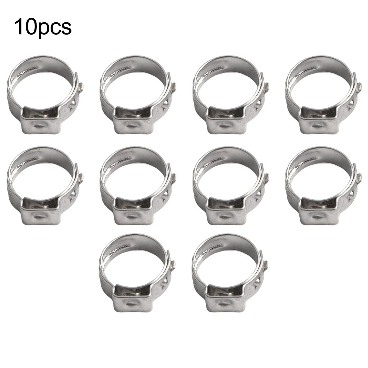 10X Single Ear Hose Clamps for Various Pipe Sizes