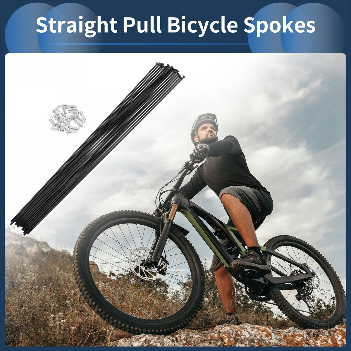 14G Straight Pull Bicycle Spokes Replacement Set 269mm for Bike Wheel