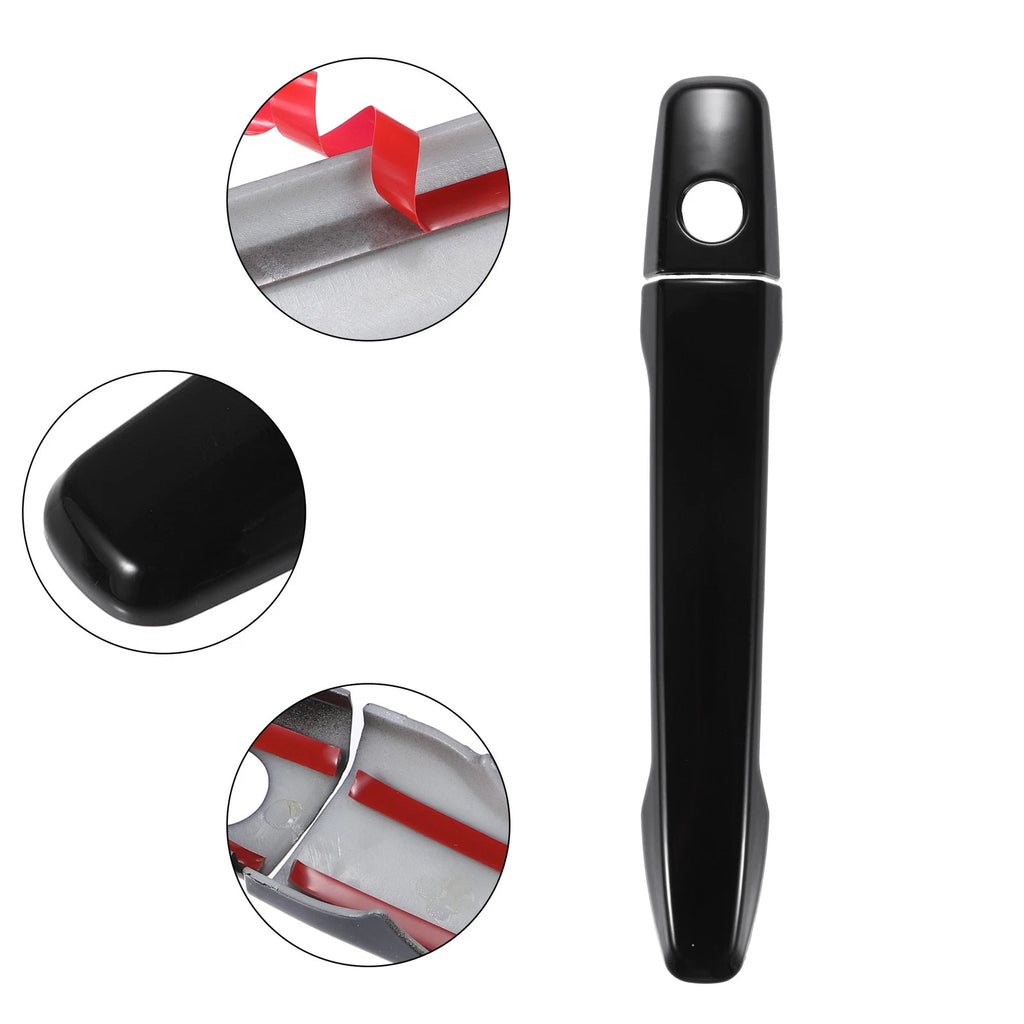 Exterior Door Handle Cover Replacement No Keyless Holes Fit for Mitsubishi (4Pcs)
