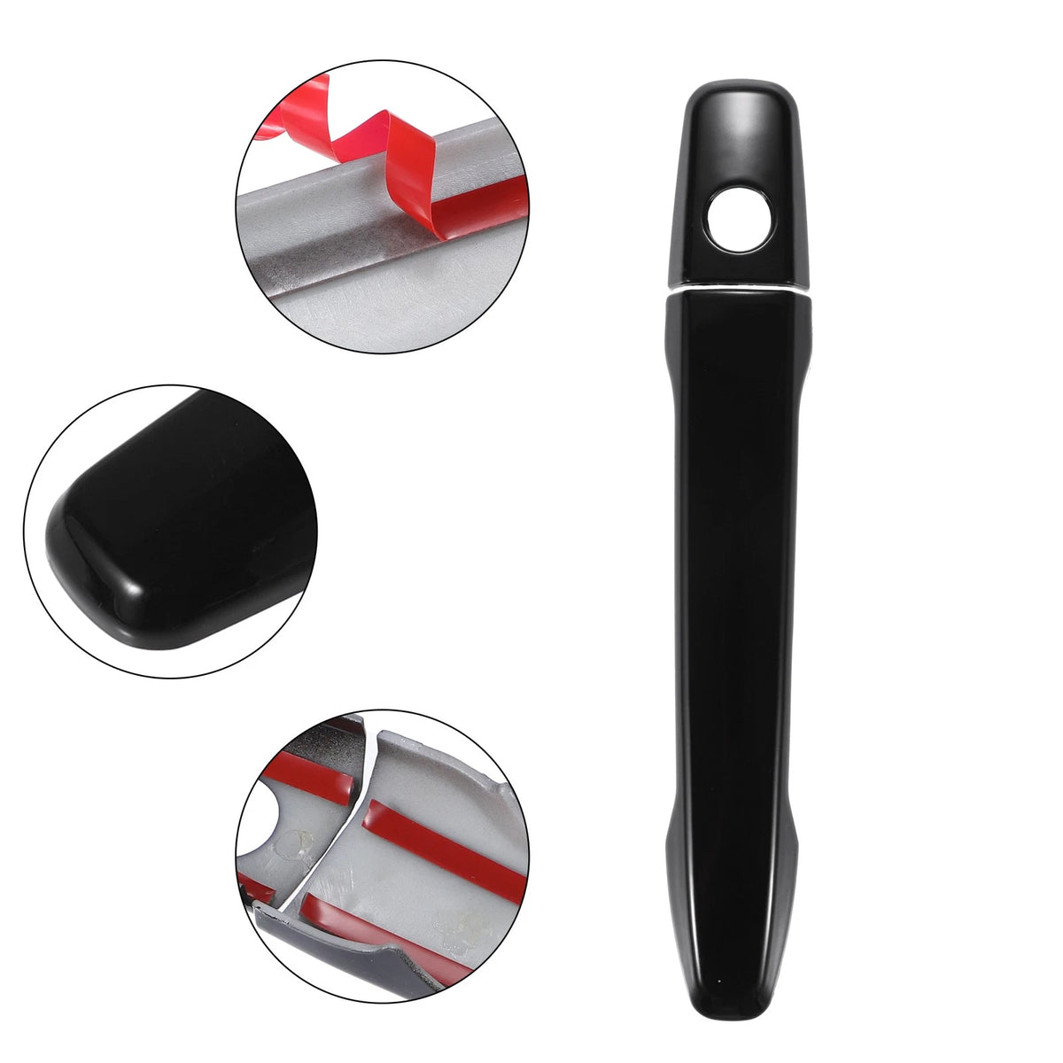 Exterior Door Handle Cover Replacement No Keyless Holes Fit for Mitsubishi (4Pcs)