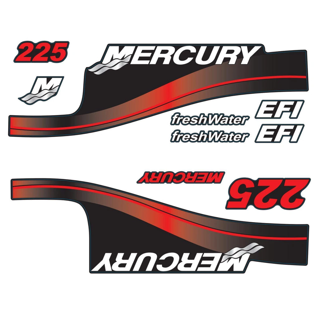 Mercury Outboard Decals Sticker 225hp EFI Fresh Water (1990–2000)