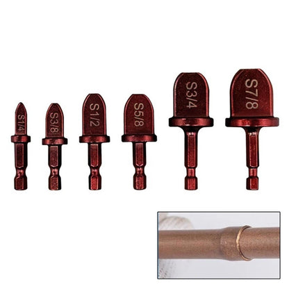 6-Pc Tube Expander Kit 1/4 in Hex Shank for Imperial Copper