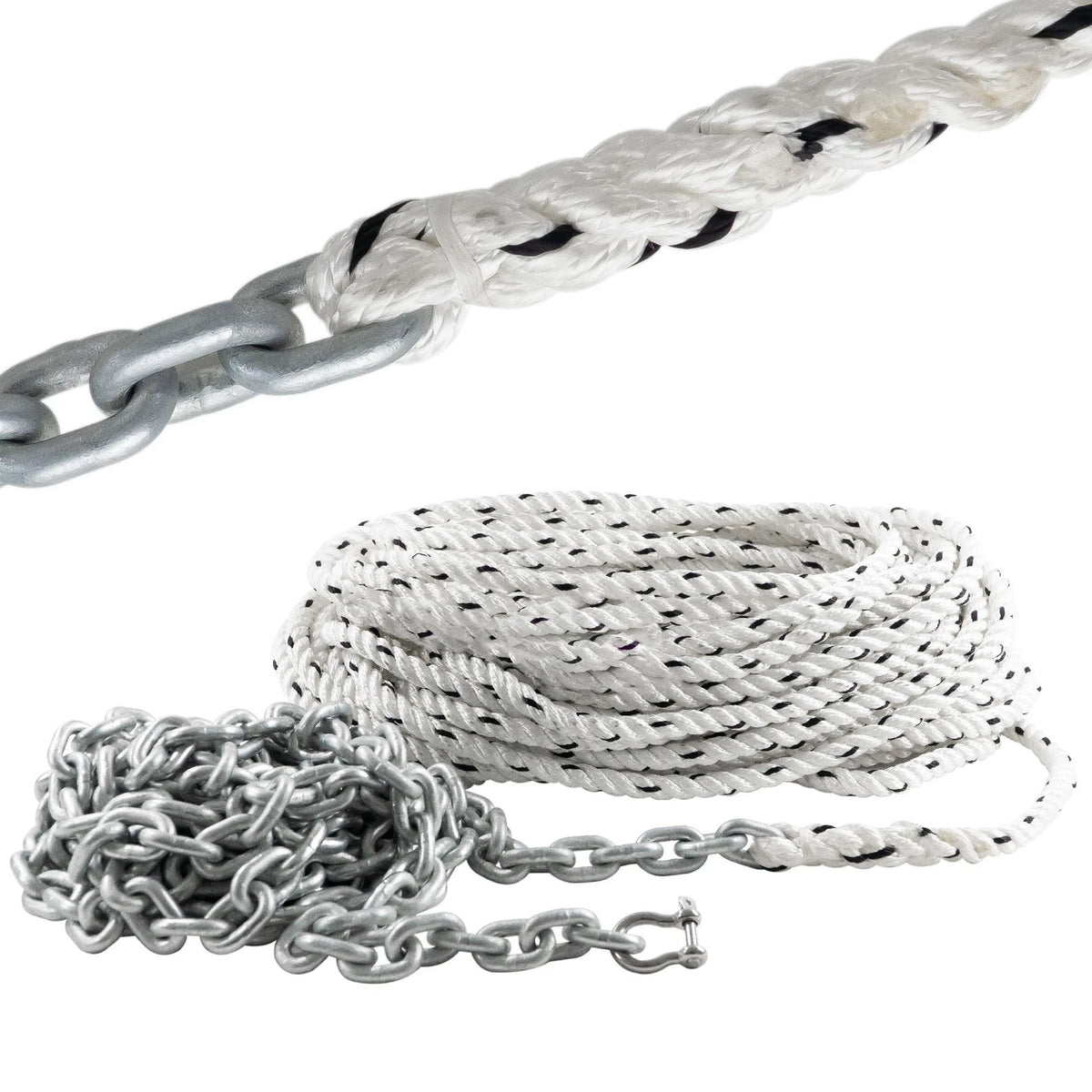 Windlass Anchor Rode 9/16"x200' & 5/16"x20' G4 Galvanized Chain