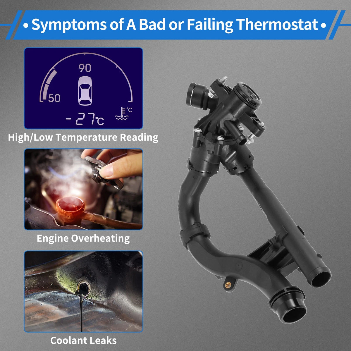 Engine Coolant Thermostat Housing Assembly for Mercedes-Benz C300 (2015–2018)