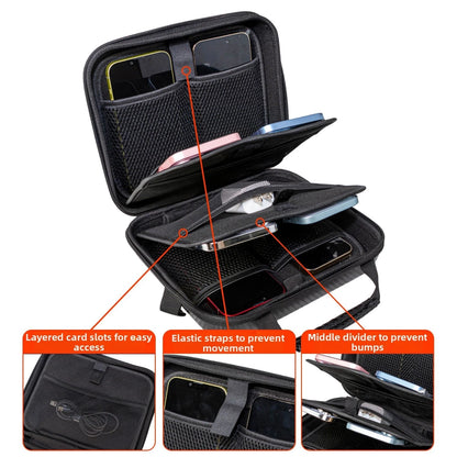 EVA Hard Shell Phone Bag for 8 Devices Waterproof Travel Organizer