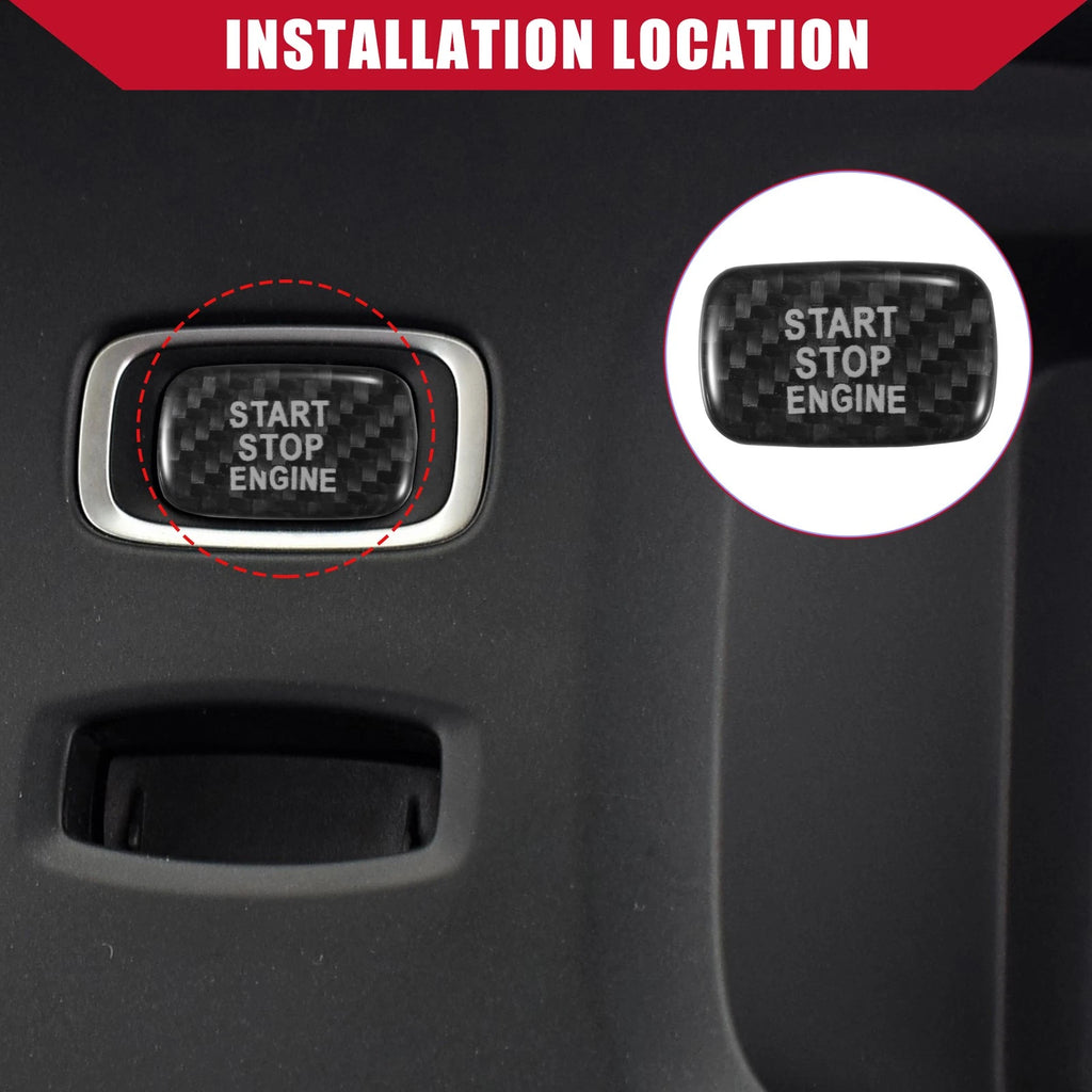 Carbon Fiber Engine Start Stop Button Cover for Volvo S60 (2011–2019)